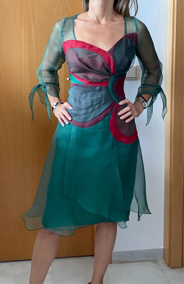 Vestido Fiesta de seda natural 100%