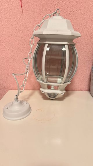 Lámpara colgante de cristal y metal