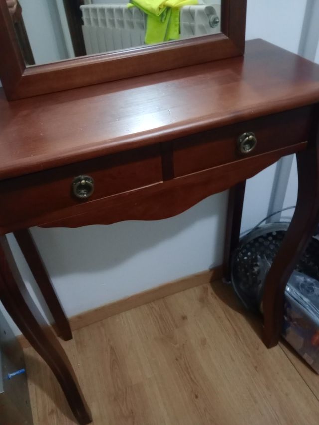 Mueble recibidor madera con espejo