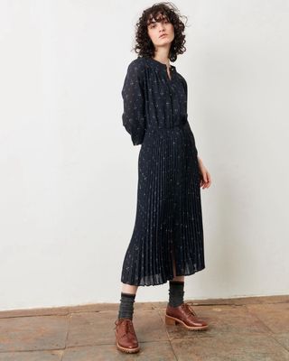Vestido midi Sessùn falda plisada Talla 38