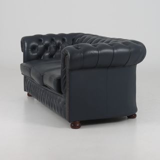Sofá Chesterfield Winchester Piel Azul Marino