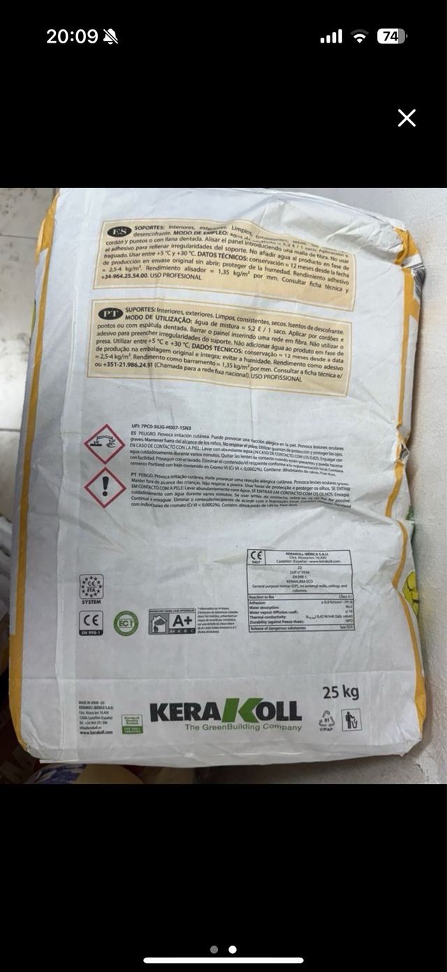 Mortero KERAKOLL 25 kg