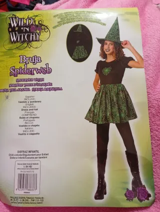 Disfraz Bruja Spiderweb Halloween Talla 8-10 años
