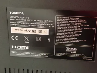 Televisión Toshiba Negra