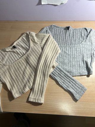 Pack 2 Tops Manga Larga Escote T.XS