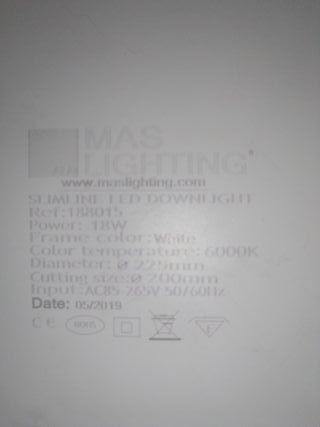 Foco LED Downlight Blanco 18W