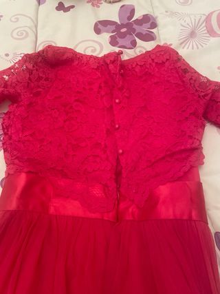 Vestido rojo encaje y tul 