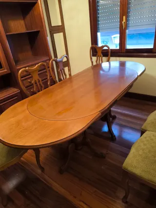 Mesa comedor madera extensible con 6 sillas