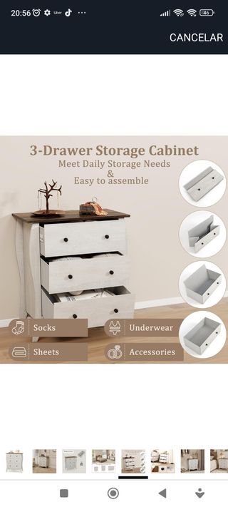 Cajonera de madera plegable