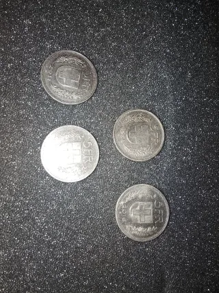 4Monete Franchi Svizzeri 5 CHF 1998,1968,2011,2016