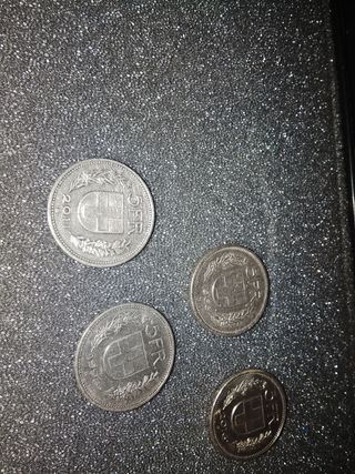 4Monete Franchi Svizzeri 5 CHF 1998,1968,2011,2016