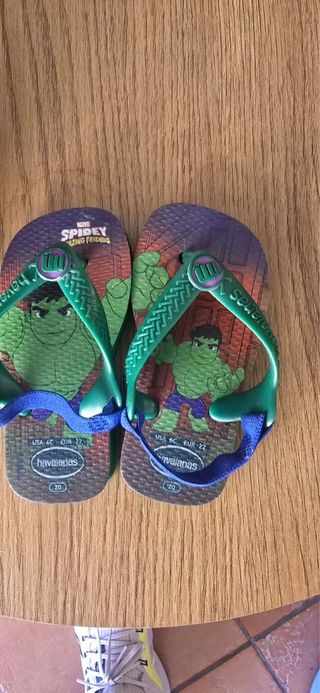 Chanclas Havaianas Hulk Talla 20