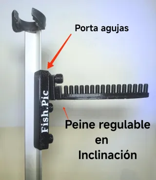 Percha para cametas y anzuelos para piquetas.