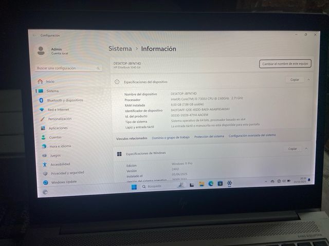 Portátil HP 1040 G4 Plata