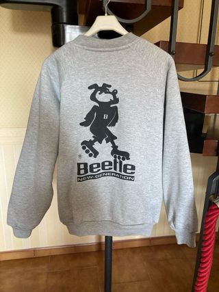 Felpa Beetle grigia con zip