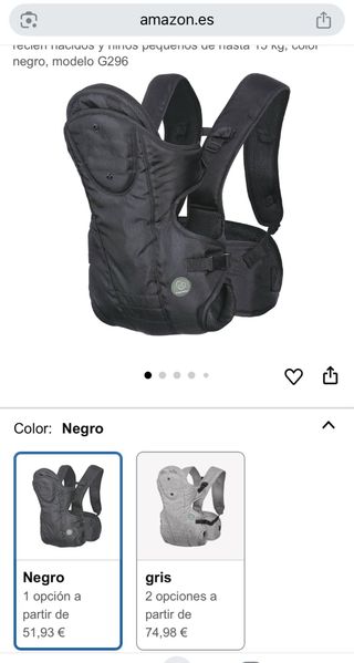 Mochila Portabebés Dreambaby Negra