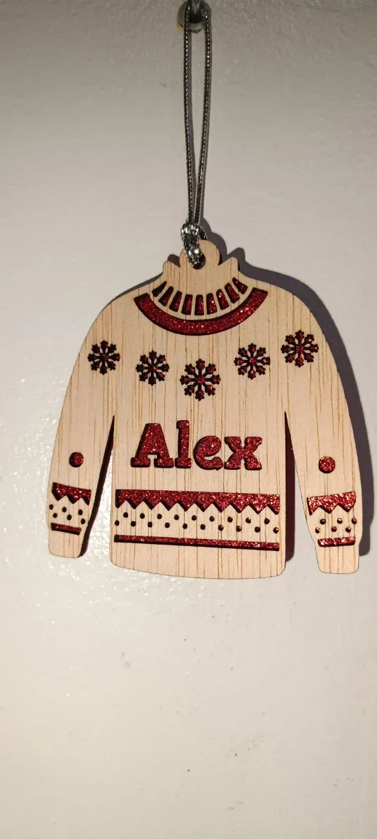 Adorno navideño suéter personalizable