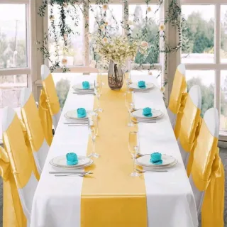 Camino de mesa satén dorado