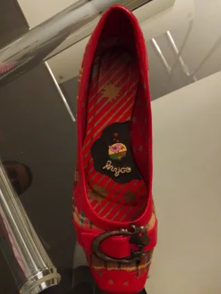 Ballerine vintage rosse scozzesi