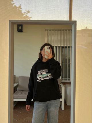 Sudadera Quiksilver Negra Estampada