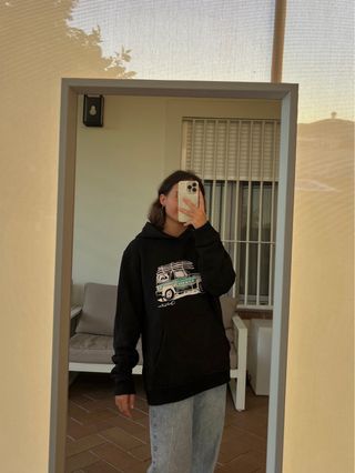 Sudadera Quiksilver Negra Estampada