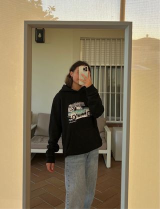 Sudadera Quiksilver Negra Estampada