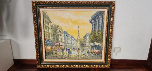 Cuadro pintado a mano París Torre Eiffel