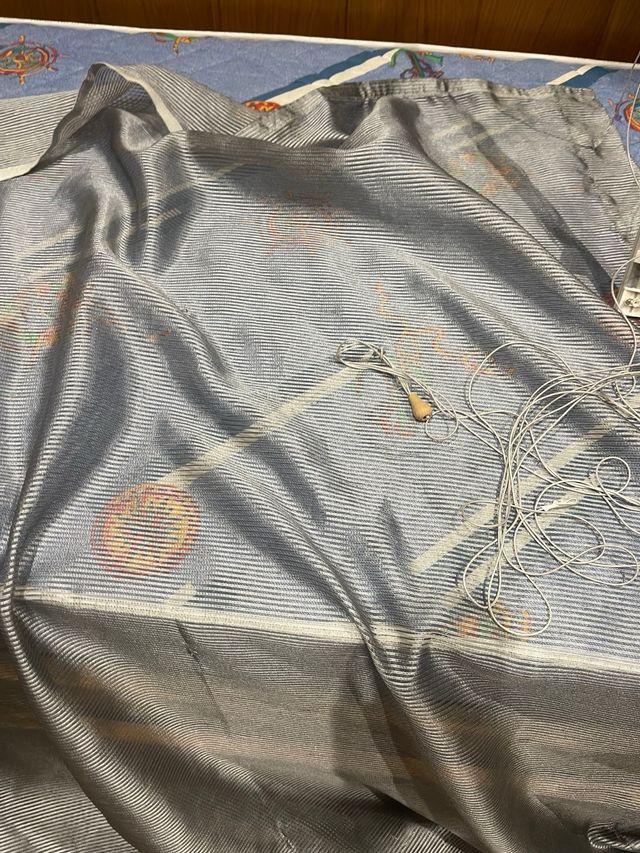 Cortina Estor Gris Plata 140x175 Seda.Y mecanismo.