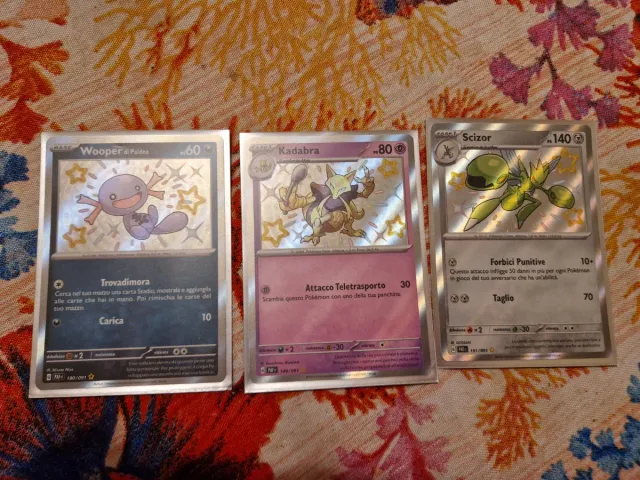 Carte Pokemon Rare: Wooper, Kadabra, Scizor