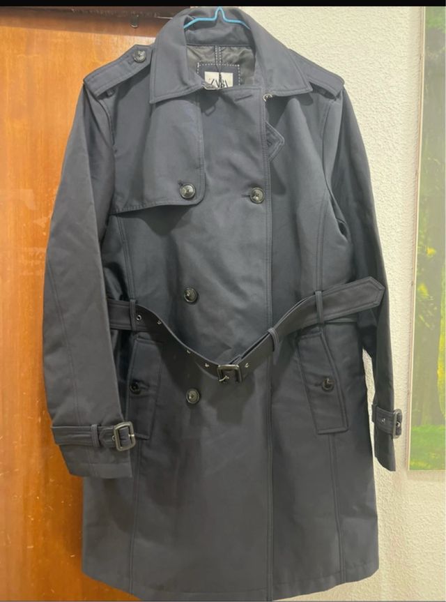 Gabardina Zara Azul Marino Talla M