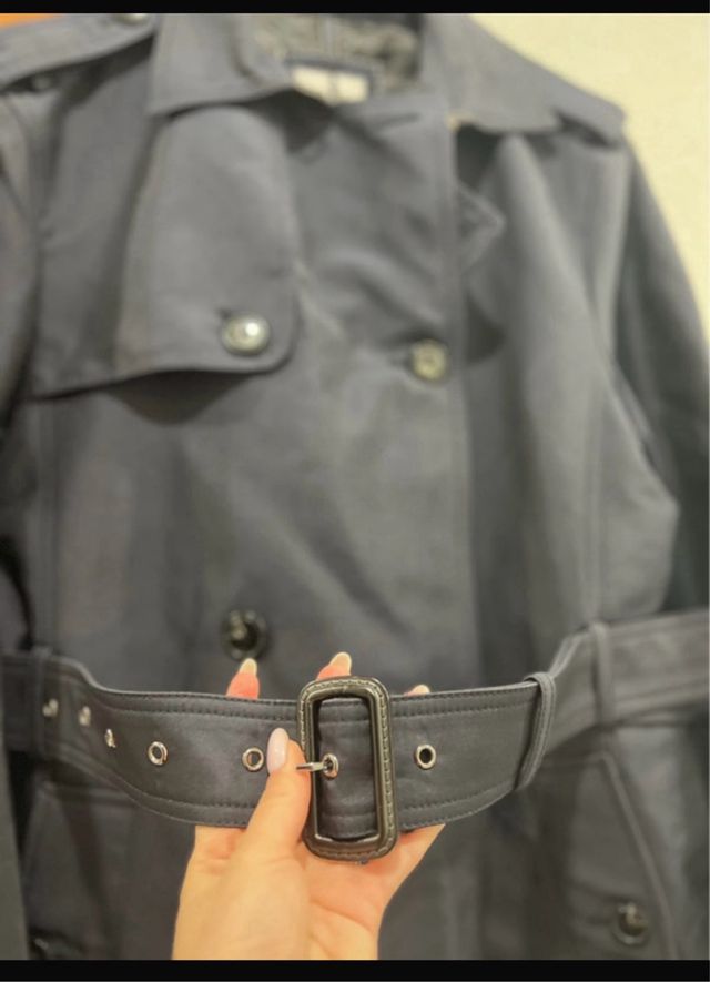 Gabardina Zara Azul Marino Talla M