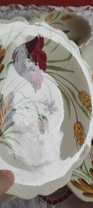 6 Piatti Dessert Maiolica Anni '50