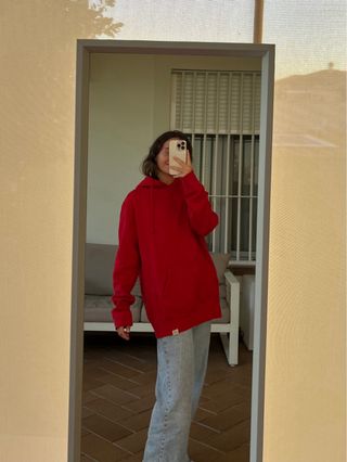 Sudadera Pull&Bear Roja Talla S