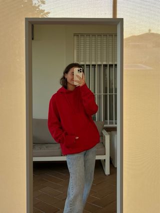 Sudadera Pull&Bear Roja Talla S