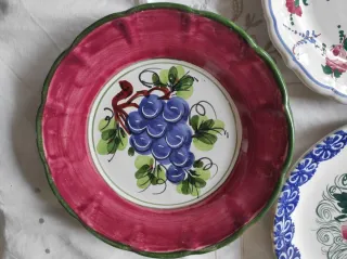 Servizio maiolica 6 piatti decorati