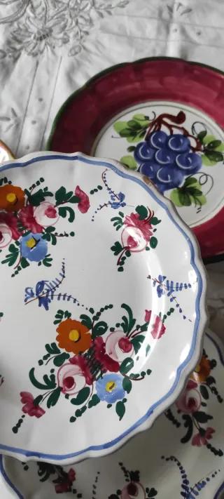 Servizio maiolica 6 piatti decorati