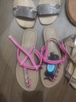 Sandalias mujer negras y doradas