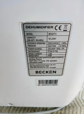 Deshumidificador Becken 16L