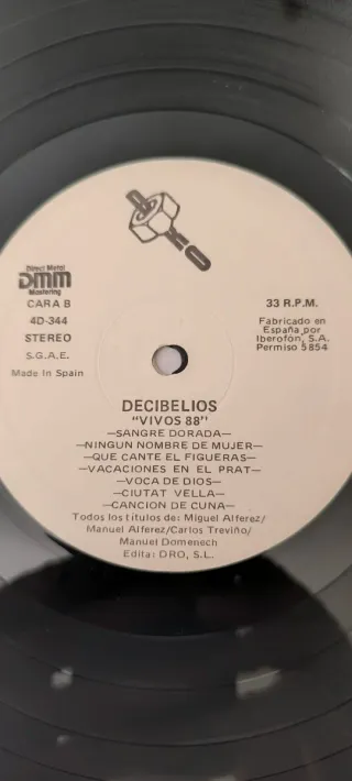 Vinilo Decibelios Vivo's 88 Punk Rock