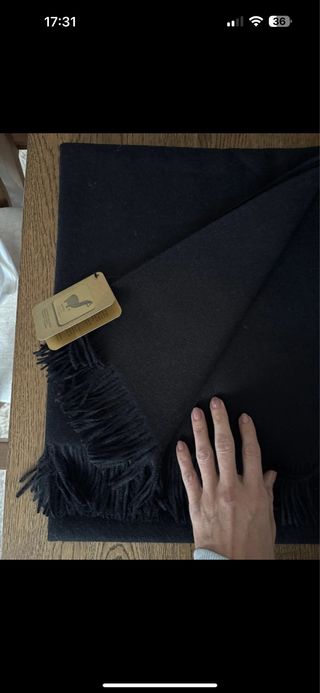 Manta 100% Baby Alpaca 130x180, 520gr, Negro.