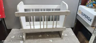 Porta riviste vintage in legno bianca