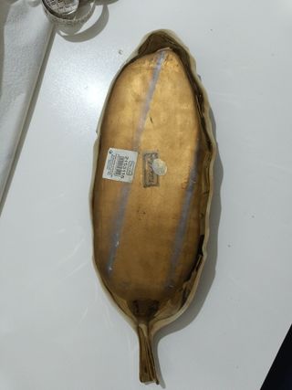 Vassoio Villa d'Este vintage in ceramica dorata