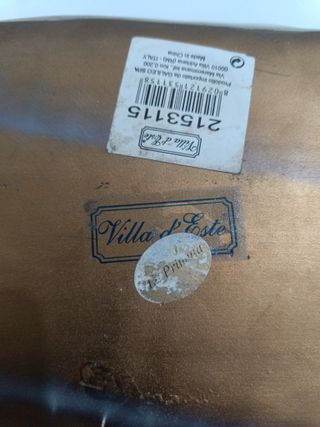 Vassoio Villa d'Este vintage in ceramica dorata