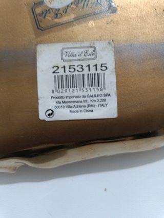 Vassoio Villa d'Este vintage in ceramica dorata