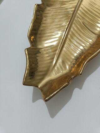 Vassoio Villa d'Este vintage in ceramica dorata