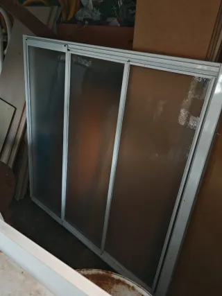 Mampara de baño 3 puertas blanca