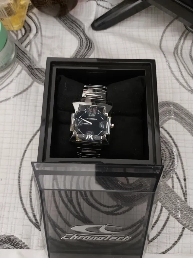 Orologio ChronoTech Uomo Nero Argento