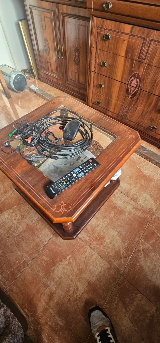 Mesa de centro madera y cristal