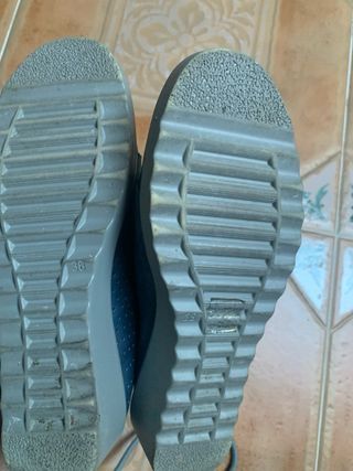 Zapatos Flex piel cordones azul talla 38