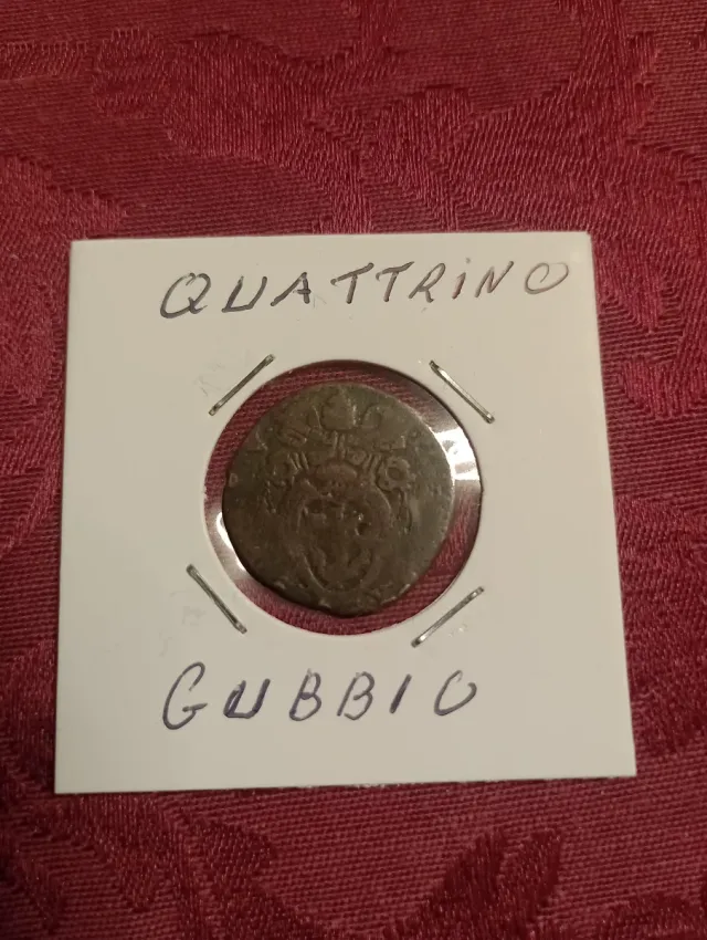 Moneta Quattrino Gubbio Stato Pontificio
